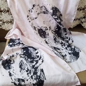 Lace Skull Pink Scarf